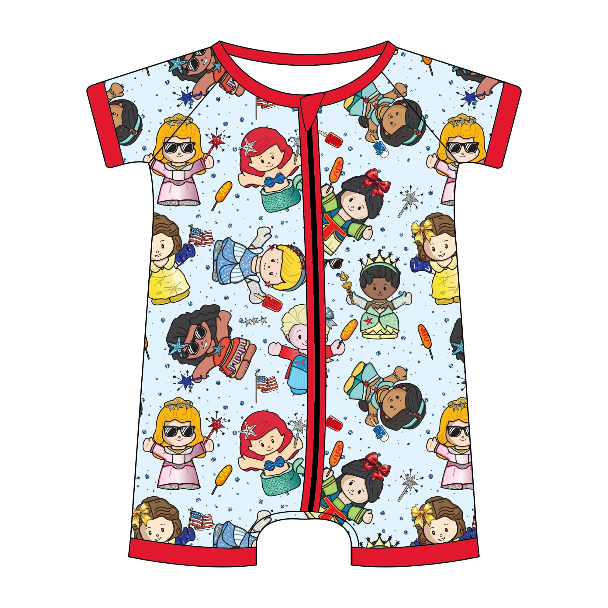 Little Patriotic Princess - Short Sleeve Shorty