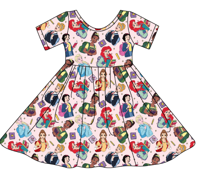 Beauty and Brains - Short Sleeve Twirl Dress