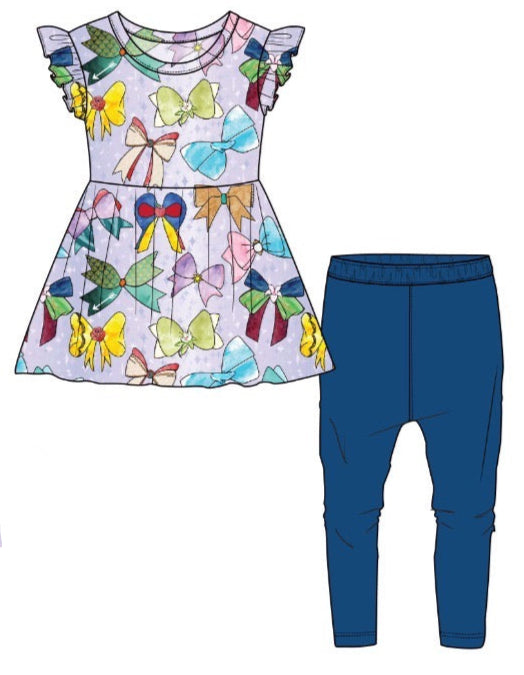 Royal Ribbons -  2 Piece Peplum Set