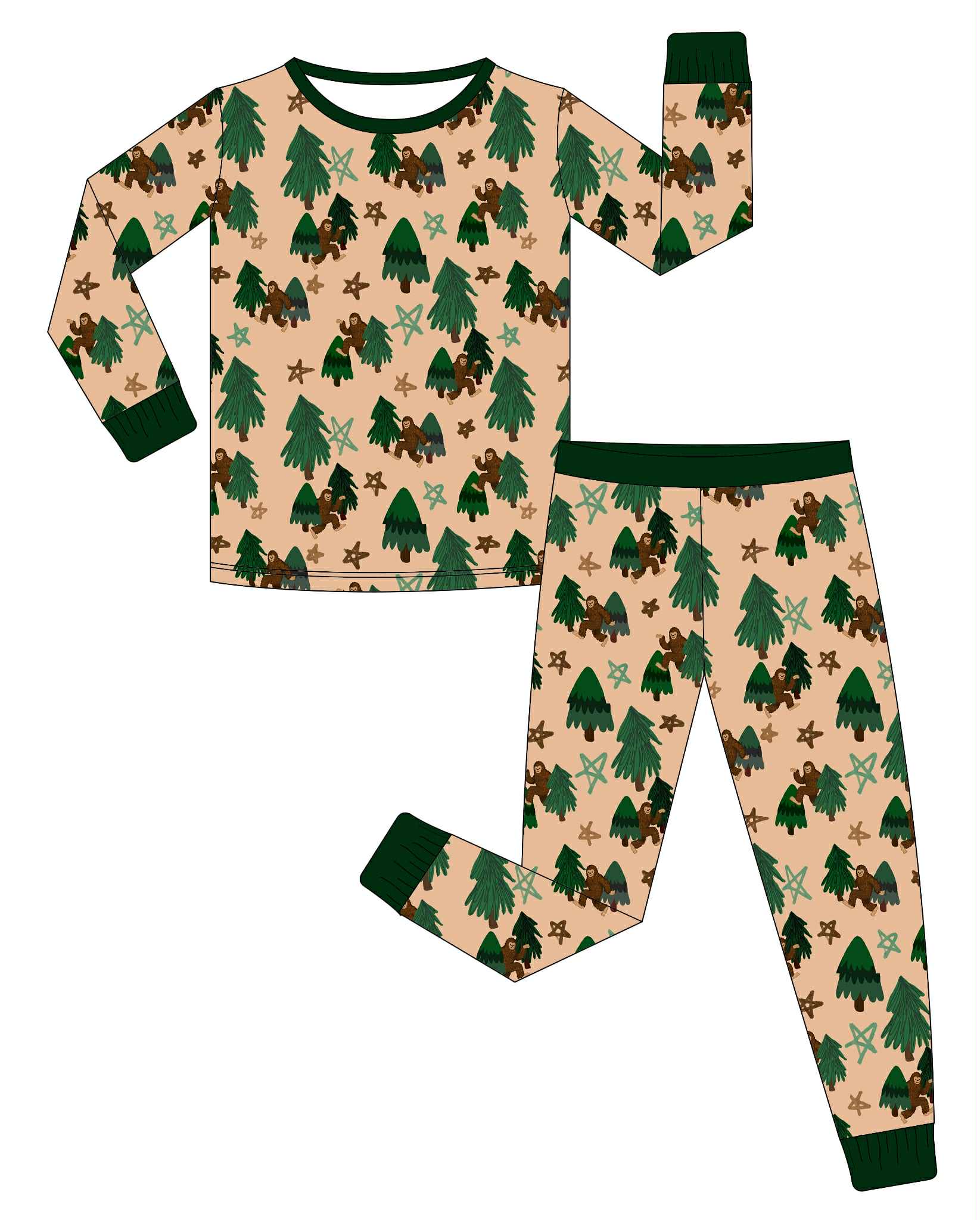 BigFoots Forrest - 2 Piece Set Long Sleeve and Pants PJs