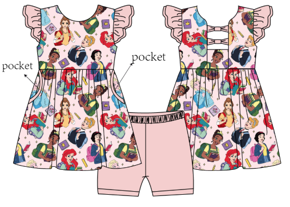Beauty and Brains - Bow Back Peplum Top with Shorts