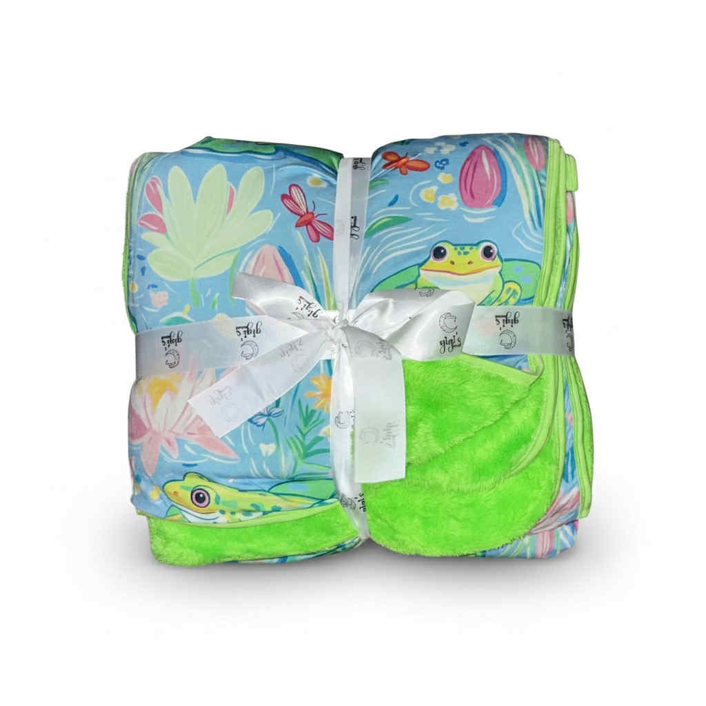 Sweet Frog - 60 x 80 Bamboo Blanket Plush Backing
