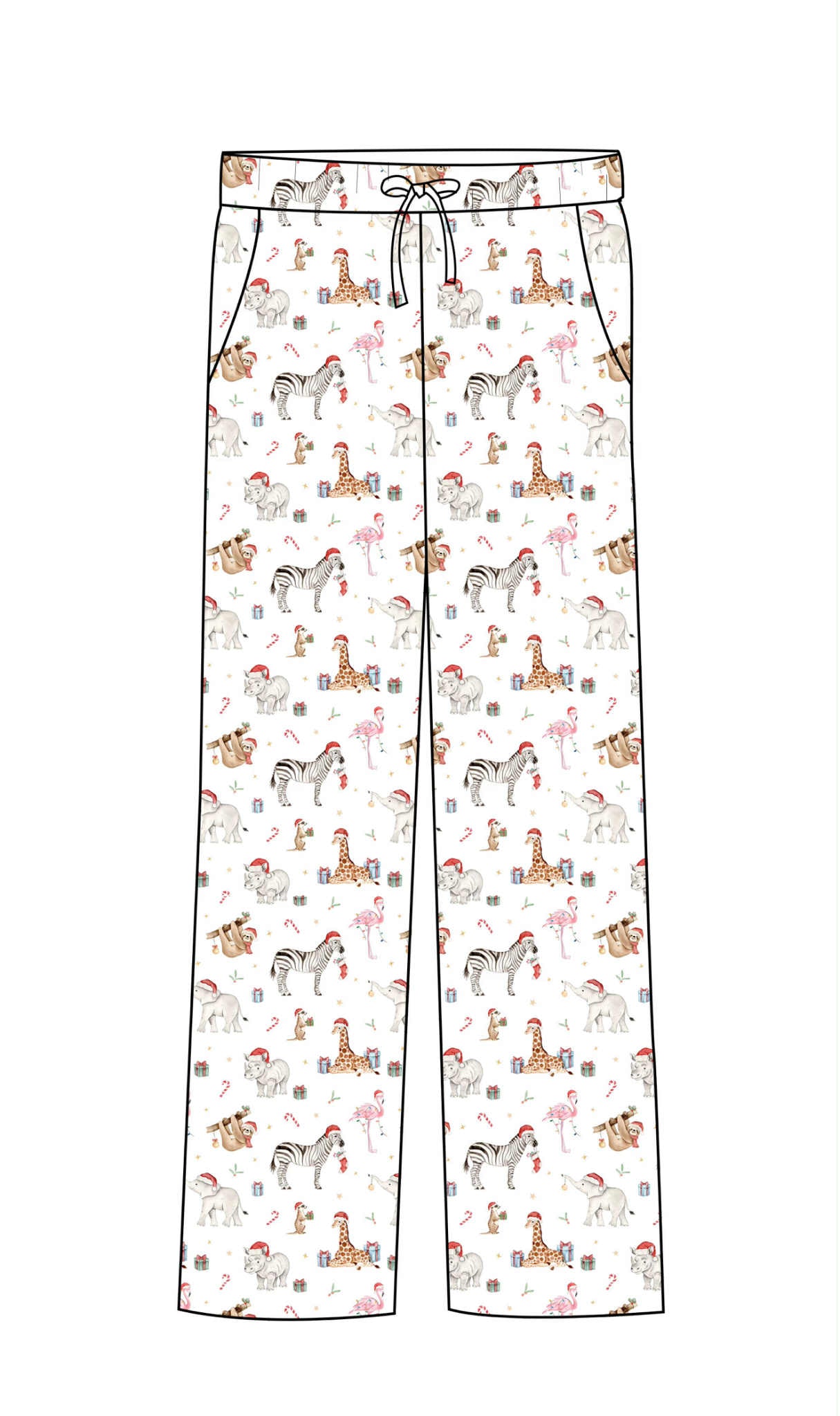 Christmas Zoo - Adult Straight Leg