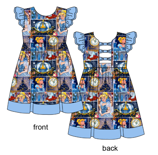 A Dream is a Wish - Short Sleeve Bow Back Twirl Dress