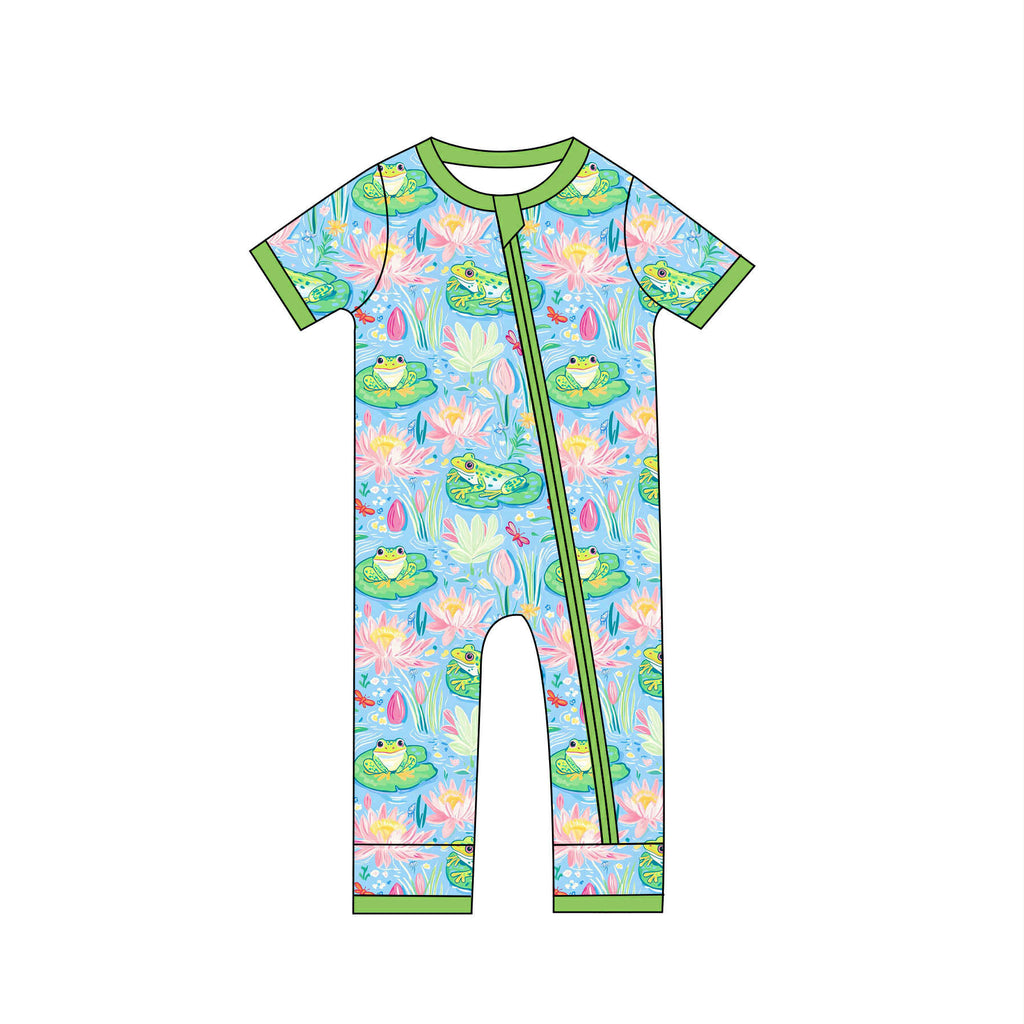 Sweet Frog - Short Sleeve Ruffle Bum Zippy