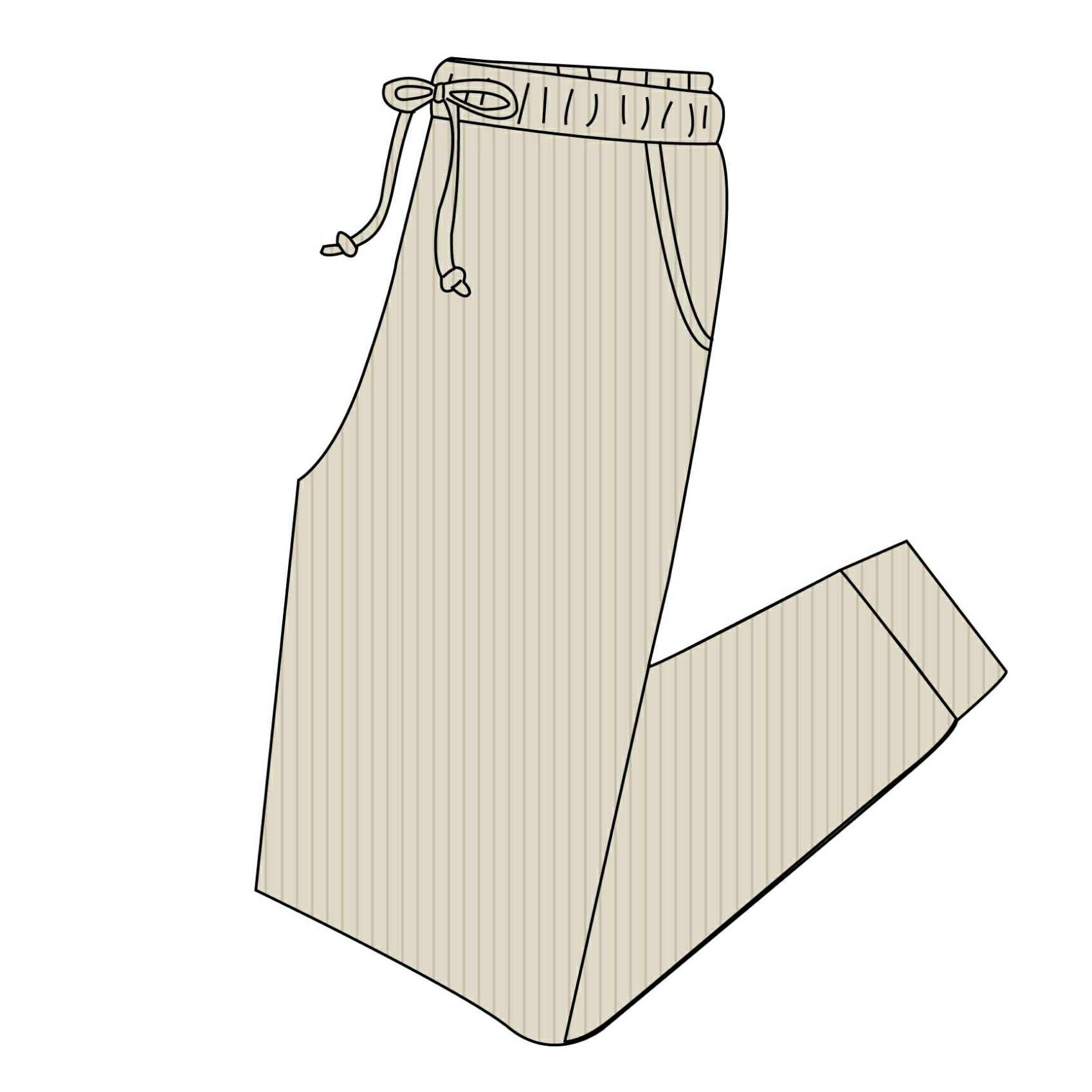 Oatmeal - Ribbed Adult Joggers