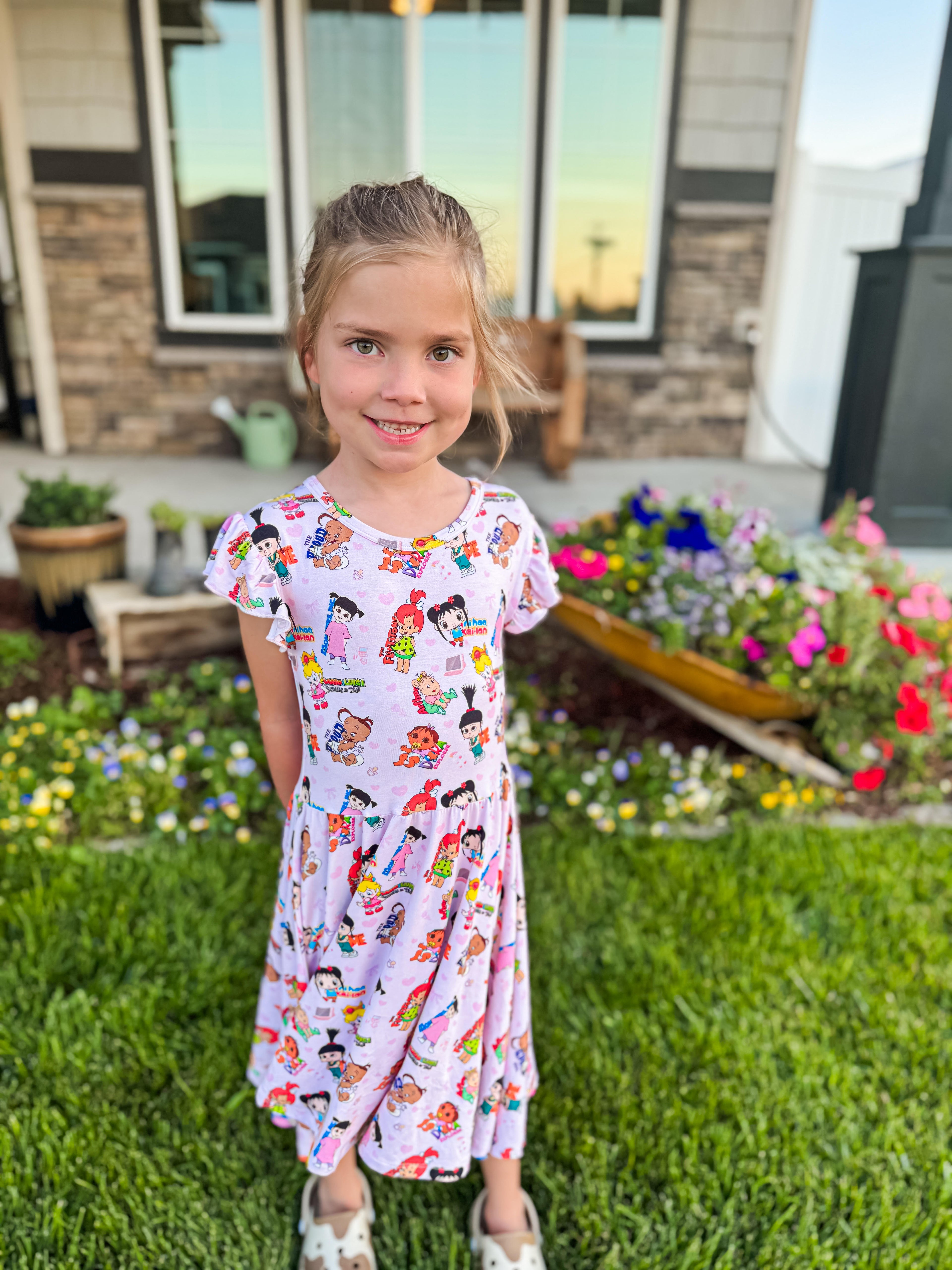 Retro Rascals -  Ruffle Sleeve Dress