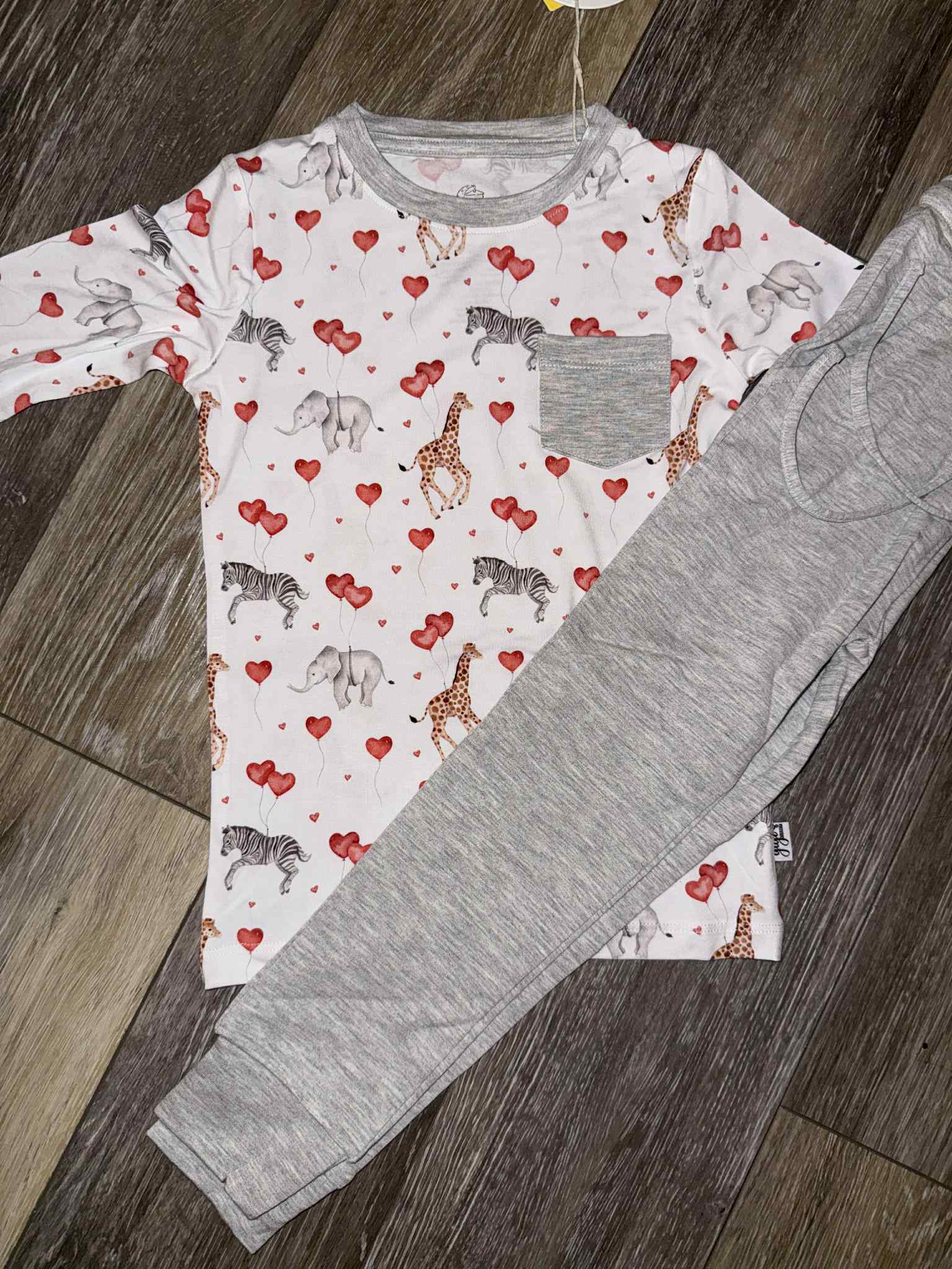 Valentine's Zoo- 2 Piece Jogger Set with Pocket Tee