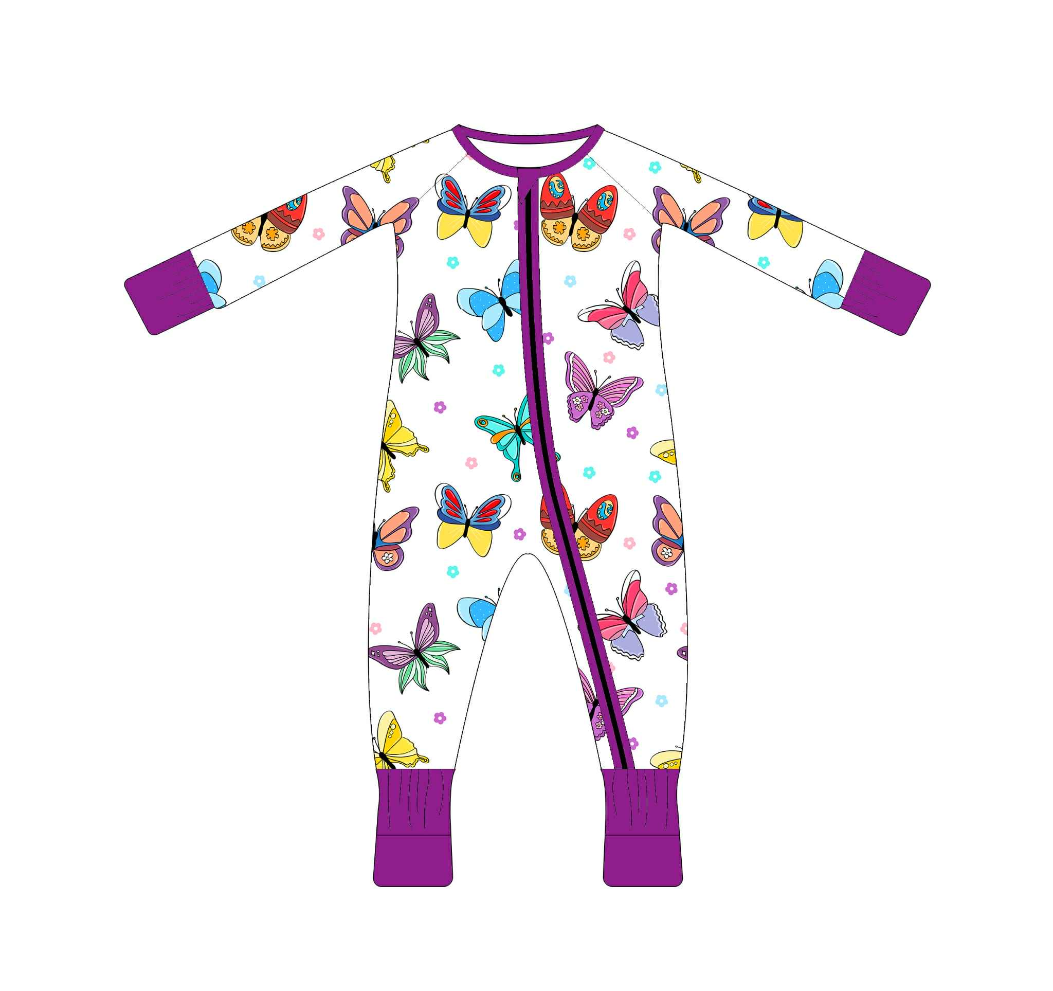 Royal Butterflies - Long Sleeve Zippy