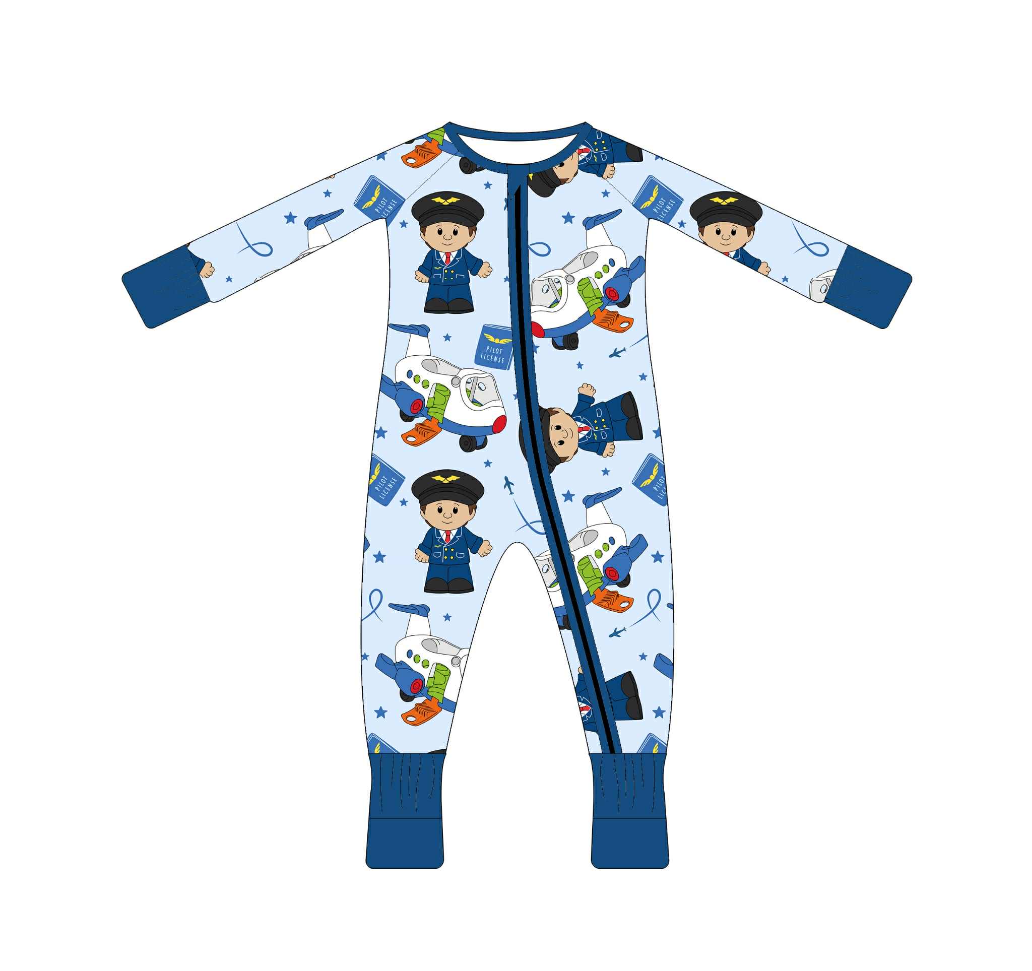 Little Pilot Captains - Long Sleeve Zippy