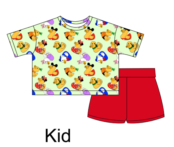 Fab Duckies - Boxy Tee and Shorts Daywear Set