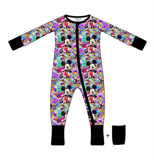 Mousekacheer - Long Sleeve Zippy with Grippys