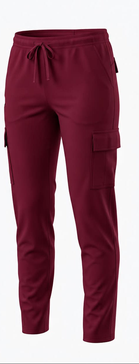 PRE-ORDER - Ribbed Scrubs Joggers ONLY - Burgundy / Wine