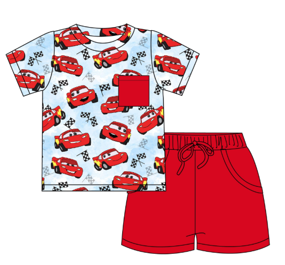 Kachow - Short Sleeve and Drawstring Shorts Daywear Set