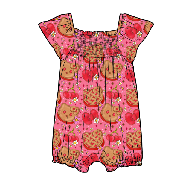 Kitty Cakes - Tank Smocked Romper