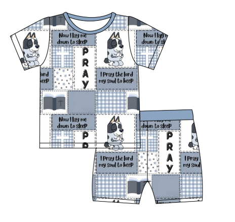 Pray with Muffin - 2 Piece PJ Set Short Sleeve and Shorts