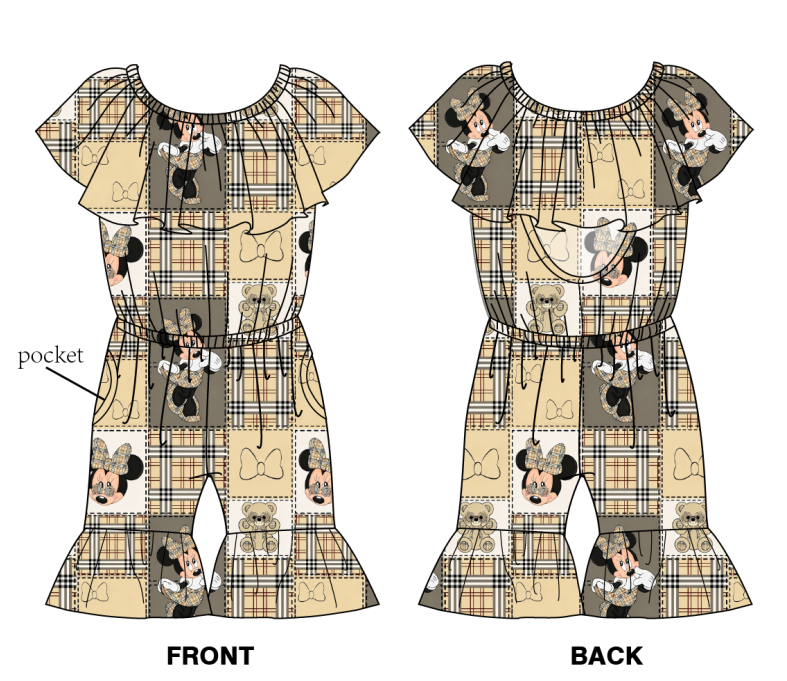 Prim & Proper - Short Sleeve Romper with Short Flare Bottoms