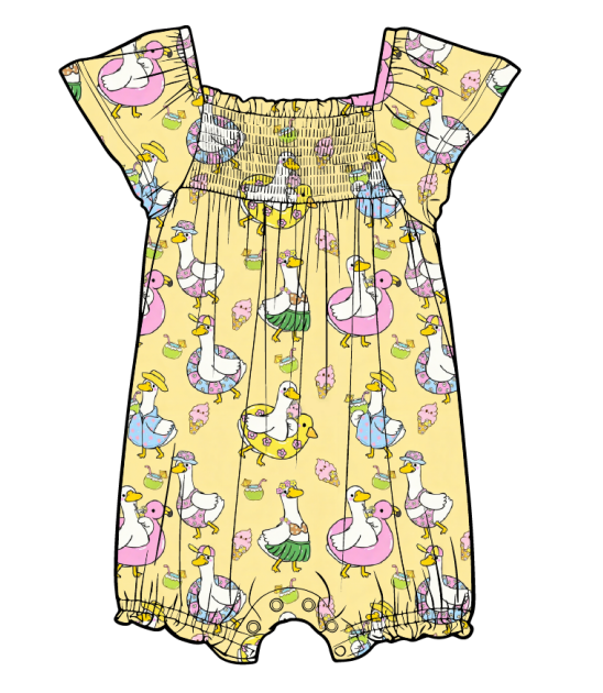 Summer Goose - Tank Smocked Romper